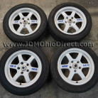 JDM Volk Racing TE37 White 15 inch Wheels 